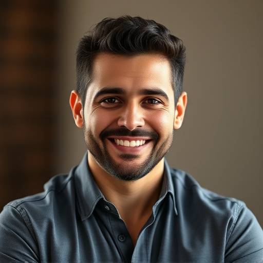 Retrato de Diego Martínez, locutor profesional y entrenador vocal.